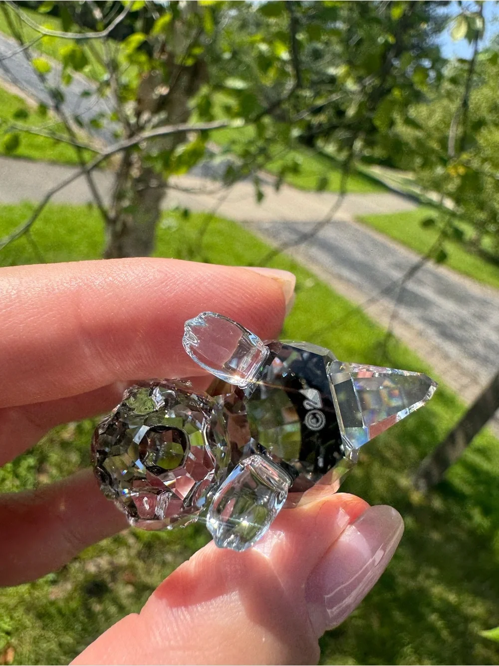 SWAROVSKI mother penguin and baby penguin crystal figurine stamped